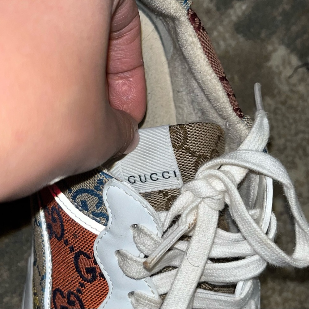 Gucci Rhyton GG Logo Multi Orange Yellow Blue Red Authentic Sneakers With Box - Picture 10 of 16
